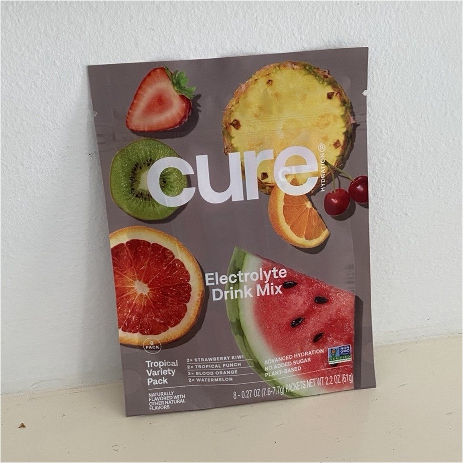 Cure Electrolyte Drink Mix Plant-Based Tropical Variety Pack Sodium Potassium 2…