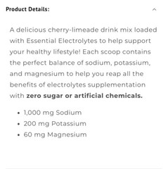 Clovis Essential Electrolytes HYDRATION DRINK MIX Cherry Limeade 30 Servings NEW