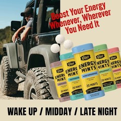 Viter Energy Mints 40mg Caffeine & B Vitamins -Sugar Free Variety Pack -5 Flavor