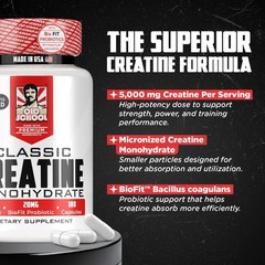 Old School Labs 5000mg Micronized Creatine 180 Count (Pack of 1), White