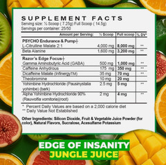 PSYCHO PHARMA EDGE OF INSANITY Pre Workout Energy Focus Endurance 25 Servings