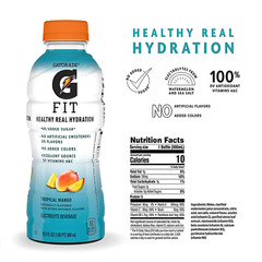 Gatorade Fit Electrolyte Beverage, Healthy Real Hydration, Tropical Mango, 16.9.