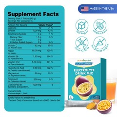 PureBotan Hydration Packets Sugar Free, Passion Fruit 0.35 Ounce (Pack of 5)