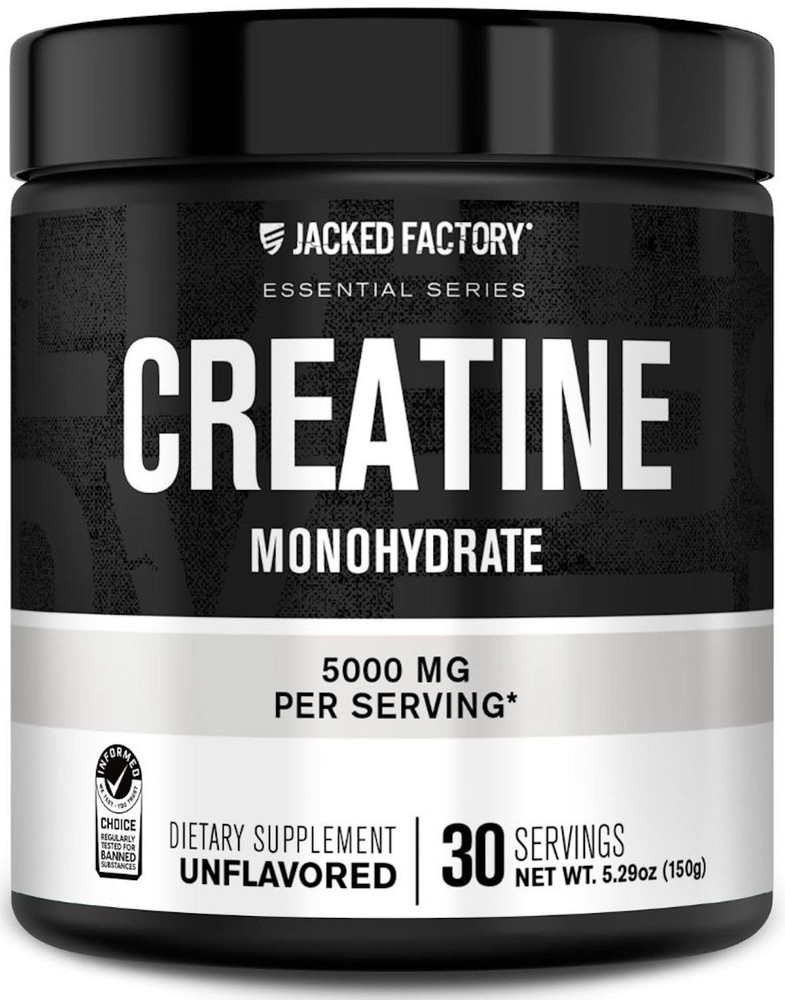 Jacked Factory Creatine Monohydrate Powder 150g – 5g 30 Servings (Pack of 1)