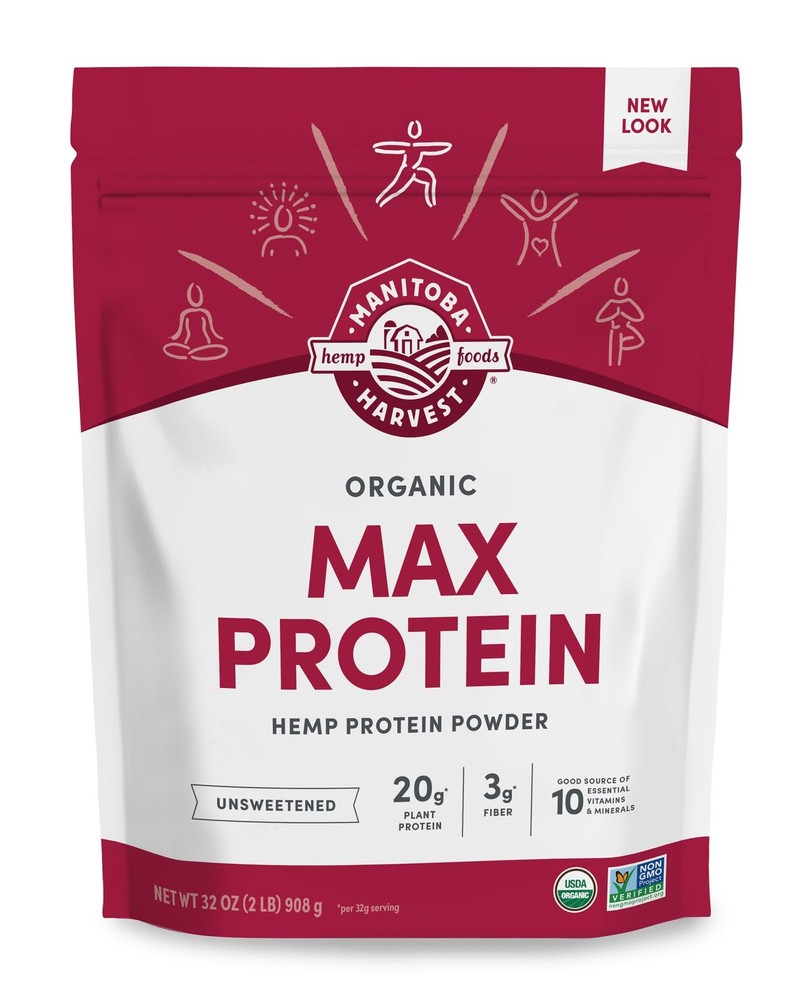Manitoba Harvest Hemp Yeah Organic Max Protein Powder Unsweetened 32Oz 20G