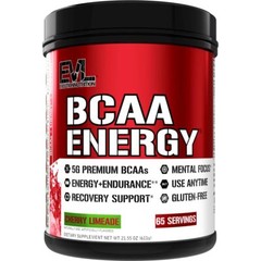 EVL BCAA Energy Cherry Limeade 65 Servings Preworkout Amino Acid Supplement