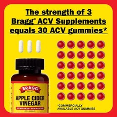 BRAGG Apple Cider Vinegar 90 Capsules – 750 Mg Acetic Acid EXP 05/2028 NEW