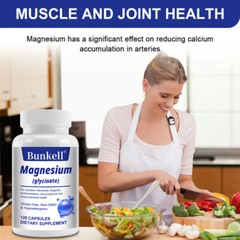 Magnesium 120mg Vegan Capsules Support Bone ,Cardiometabolic Health,
