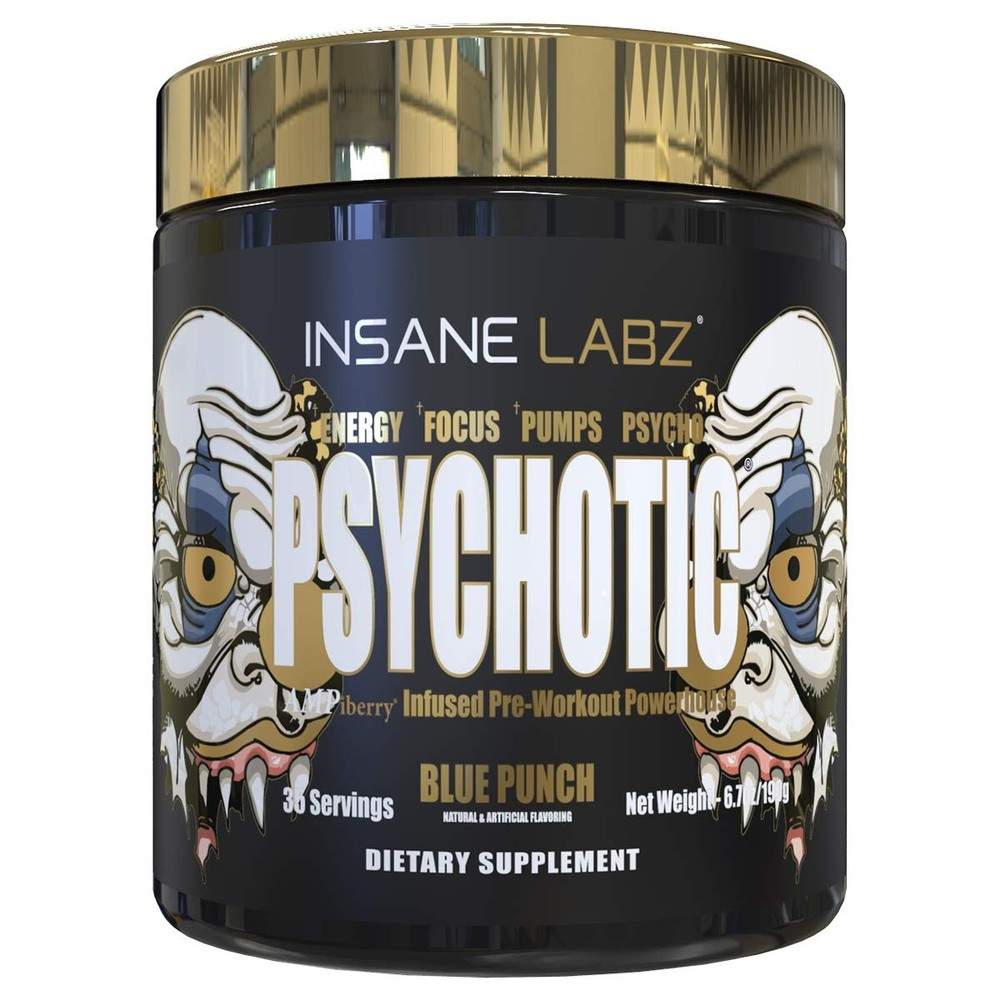 GOLD Pre Workout Supplement Blue Punch Flavor 35 Servings Energy Focus Pumps