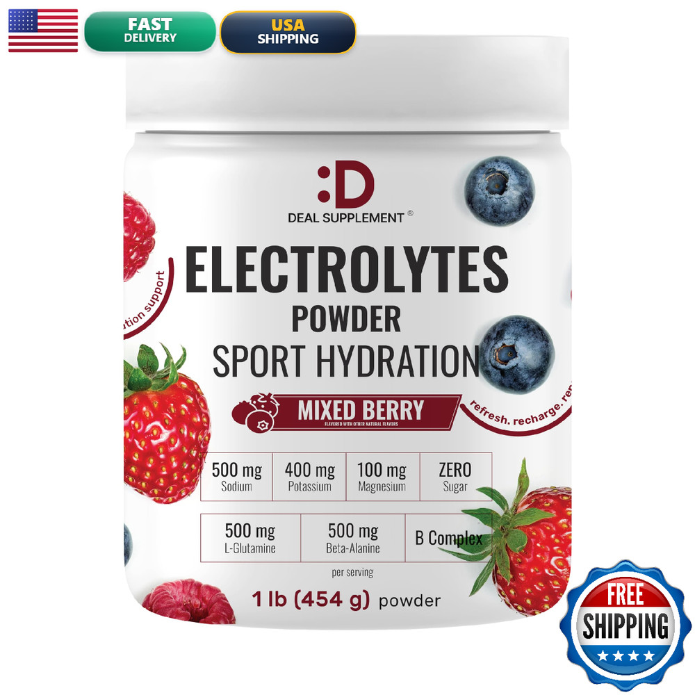 Deal Supplement Daily Electrolyte Hydration Powder Sugar Drink Mix Mixed Berry