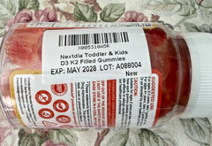 Toddler 2-3 & Kids Vitamin D3 K2 + Algae Calcium Filled Gummies, 1000 IU / 2000