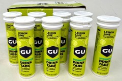 New GU Hydration Electrolyte Drink Taps – Lemon Lime (8 tubes per case)