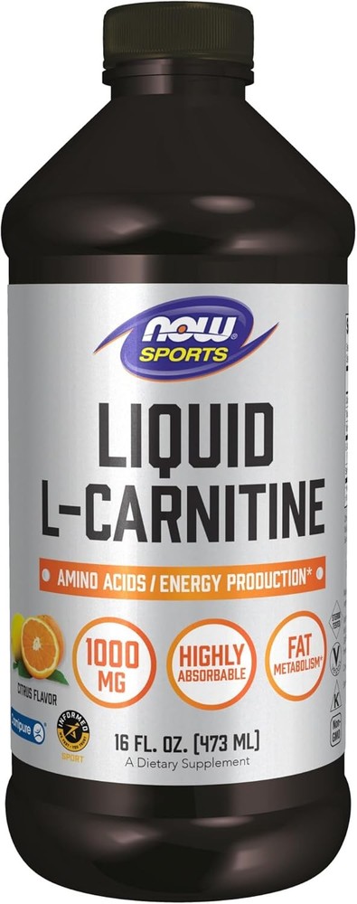 NOW Foods Sports Nutrition, L-Carnitine Liquid 1000 mg, 16 Fl Oz (Pack of 1)