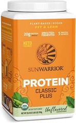 Sunwarrior Classic Plus Vegan Protein Powder Peas Brown Rice Raw Organic 1.7 lbs