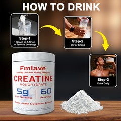 Fmlave Creatine Monohydrate 5g Micronized Creatine 10.58oz – 60 Serving Non-GMO