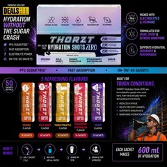 THORZT SSSFZERO – 50 x 3gm Sachets Sugar Free Solo Shots 5 Flavours Mixed Pack