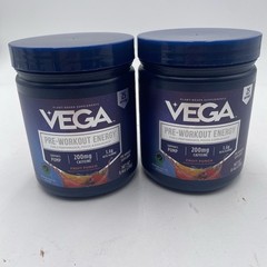 Lot Of 2 Vega Pre-Workout Energy 25 Servings Fruit Punch Exp 1/7/2027 New Sealed