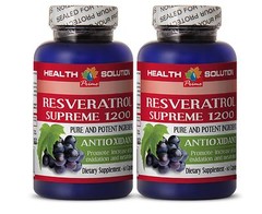 Natural Resveratrol – PREMIUM RESVERATROL 1200mg – Immune Vitamins 2 Bottles