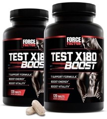 2 Pack 🔥Force Factor Test X180 Boost, Testosterone Booster for Men