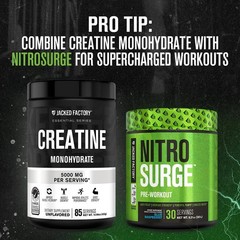 Jacked Factory Creatine Monohydrate Powder 85 Servings (Pack of 1), No Color