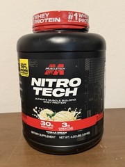 MuscleTech Nitro-Tech Whey Protein, Vanilla Cream, 4 lb, 30g Protein