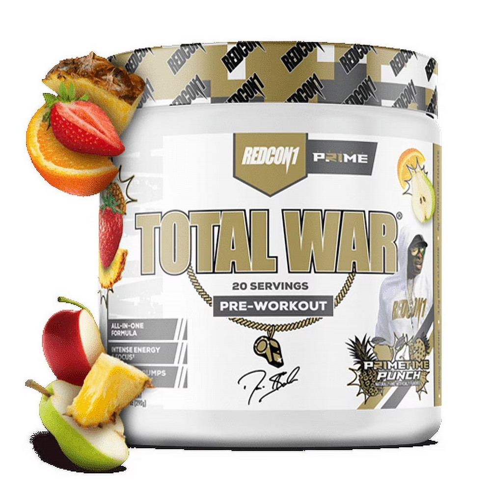 REDCON1 Total War Pre Workout Powder Primetime Punch 20 Servings Energy Focus