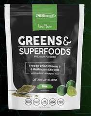PEScience GREENS & SUPERFOODS 8 oz Size (30 Serv) Natural Lime Flav BEST BY 4/26