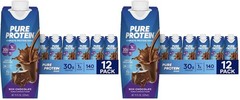 Pure Protein Vanilla Protein Shake 30g Complete Protein Vitamins A, C, D 12 Pack