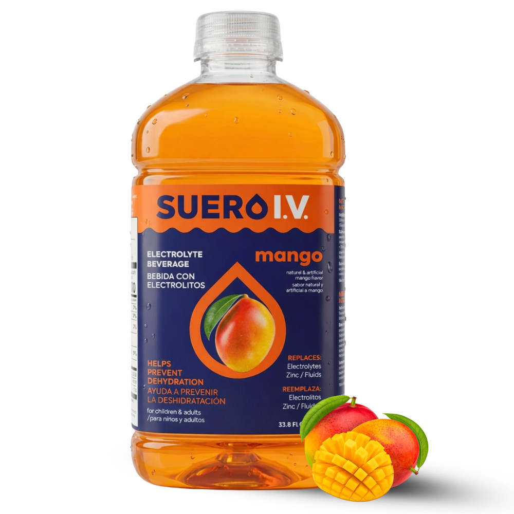 Suero I.V. Electrolyte Drink, Mango Flavor 33.8 fl oz – Hydrate