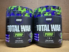 2 Pack REDCON1 TOTAL WAR PUMP Sour Gummy Stim Free PreWorkout 30 Srv 2027 EXP