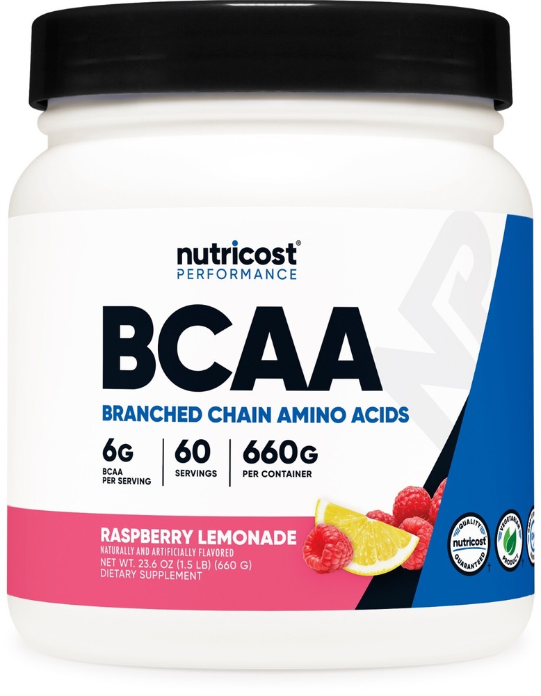 Nutricost BCAA 2:1:1 Powder (Raspberry Lemonade) 60 Servings – 6G Per Serving