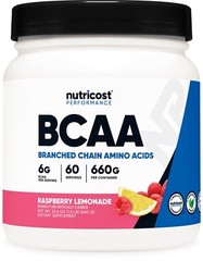 Nutricost BCAA 2:1:1 Powder (Raspberry Lemonade) 60 Servings – 6G Per Serving