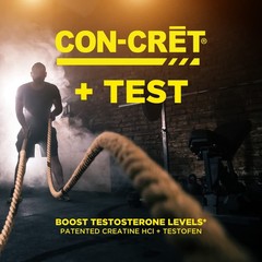 CON-CRET + Test, Creatine HCl Capsules with 60 Count (Pack of 1), No Color