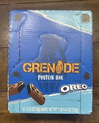 Grenade High Protein Bar Oreo 12 x 2.12 oz Bodybuilding Bars Exp 07/2026