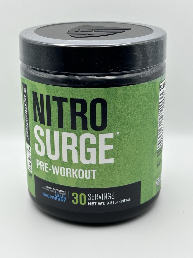 Nitro Surge Pre-Workout Blue Raspberry 30 Servings Jacked Factory