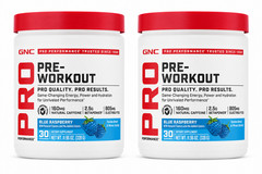 2 pack GNC Pro Pre-Workout Blue Raspberry 11.96oz exp 12/26