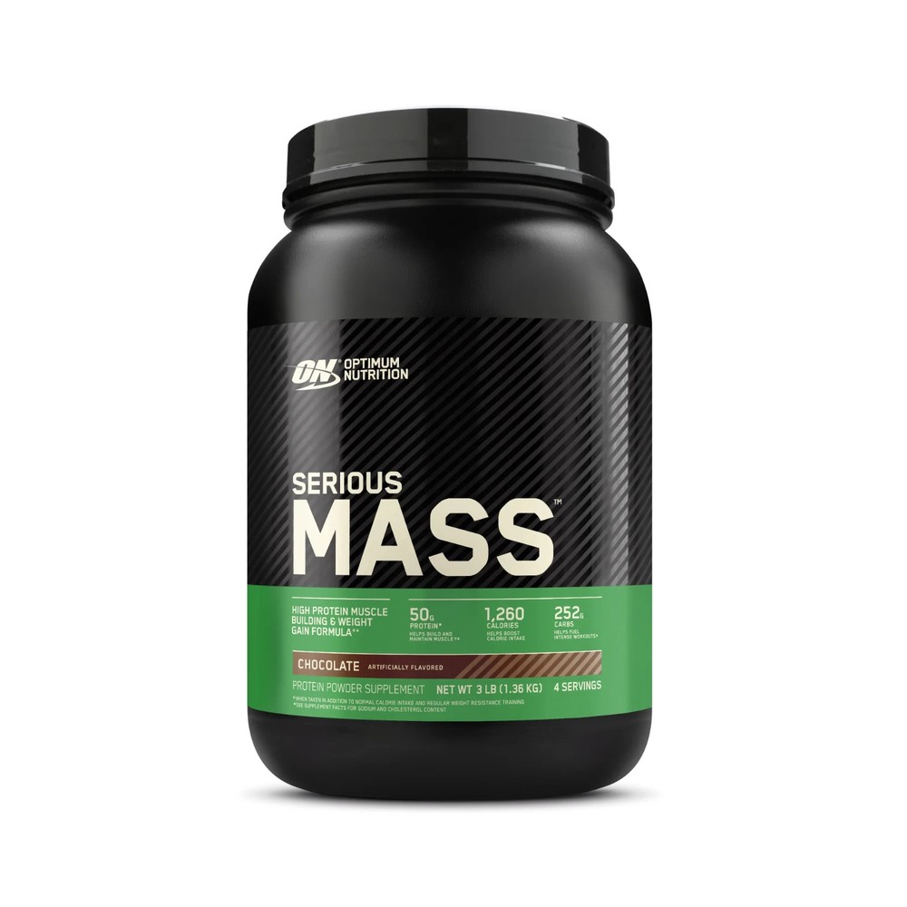 Optimum Nutrition Serious Mass, Chocolate, Weight Gainer Protein Powder, 3 lb