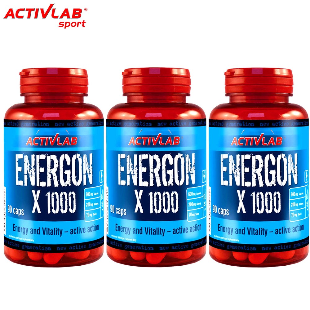 Energon X 90-270 Caps. Guarana Ginseng Taurine Magnesium Vitamin B6 Energy Pills