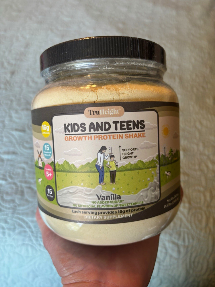 TruHeight Vanilla Protein Powder Shake Mix, Gluten-Free, GMO-Free, Unisex