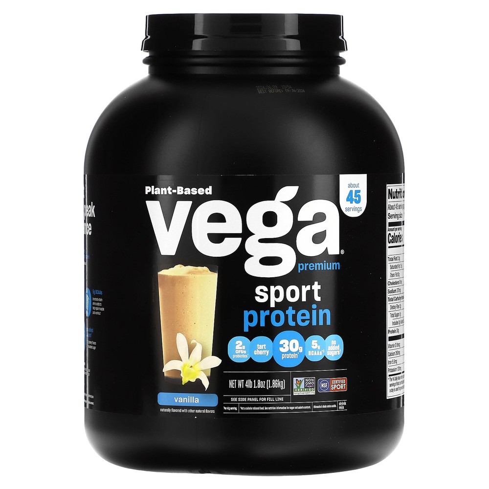 Vega Sport Protein Vanilla Flavor 4 lb 1 1 oz 1 85 kg Gluten-Free, Informed