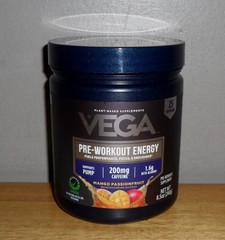 Vega Mango Passionfruit Pre-Workout Energy Supplement 8.4 Oz. Powder 01/2027 NEW