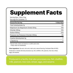 Create Wellness Creatine + Electrolytes Mix Monohydrate Stick Packs NSF 12ct