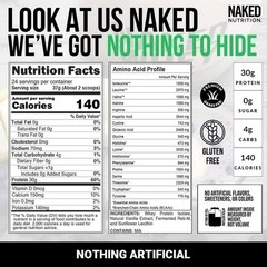 Naked Vanilla Whey Isolate, Grass-Fed Protein, 24 Servings