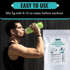 Pure Creatine Monohydrate 2.2lbs – Powder Micronized 200 Servings 5g Per Serving