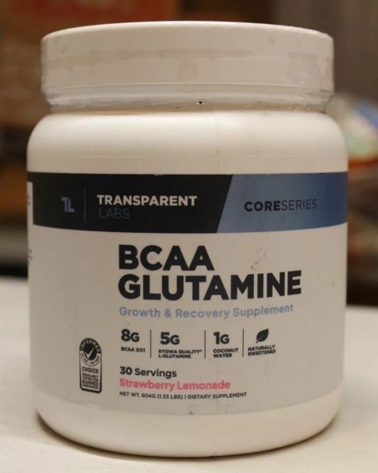 BCAA Glutamine Formula – 8000 mg – Strawberry Lemonade Exp 06/2027