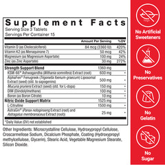 Force Factor Alpha King Supreme Elite Testosterone Booster w/ KSM-66, Fenugreek