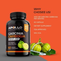Apollo Garcinia Cambogia Appetite Suppressant For Weight Loss 100% Natural 90 c