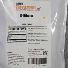 BulkSupplements D-Ribose Powder 17.6oz – 5000 mg Per Serving – 100 serving size