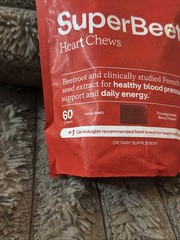 HumanN – SUPER BEETS Heart Chews, Pomegranate, 60 Count, New & Sealed, Exp 06/27
