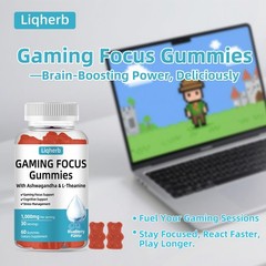 Focus Gummy for Gaming: with L-Theanine, Ashwagandha & Taurine, , Energy & Fo…